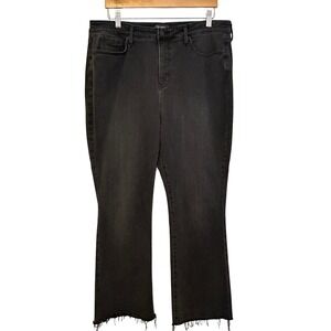 NYDJ Billie Mini Boot‎ Jeans Womens 16 Black High Rise Raw Hem Lift Tuck Casual